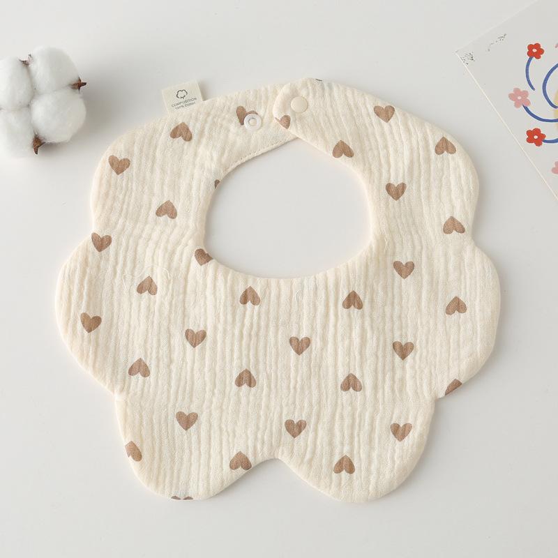 Korean Style Cotton Gauze Baby Feeding Bibs Summer Soft Petal Infants Print Saliva Towel Newborn Toddler Burp Cloth Kids Bib New