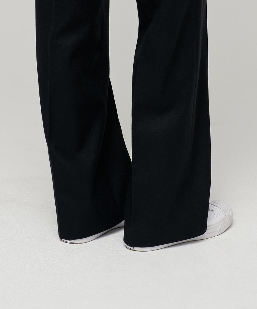 MUSINSA STANDARD WOMAN Women'S Wool Flannel Wide Slacks [Black]