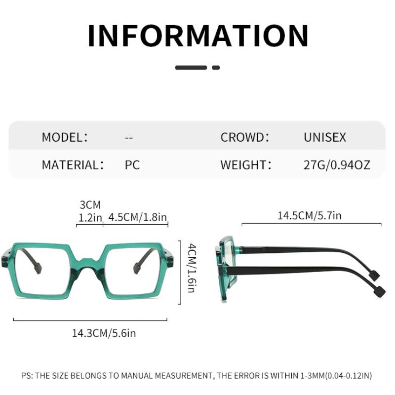 Fashion Square Large Frame Blue Light Blocking Reading Glasses Retro Unisex Presbyopia Eyewear +2.5 Far Sight
