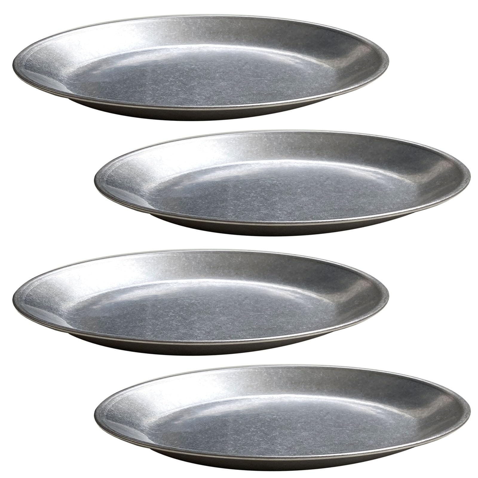 

Seekdem Stainless Steel Retro Old Plates for Outdoor Camping Dinner Plates Classic Stainless Steel Flat Plates Set of 4 SD-ODP21B-4P