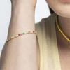925 Sterling Silver Bracelet Adorned with Multicolored Cubic Zirconias and 18K Yellow Gold Plated - Tahu