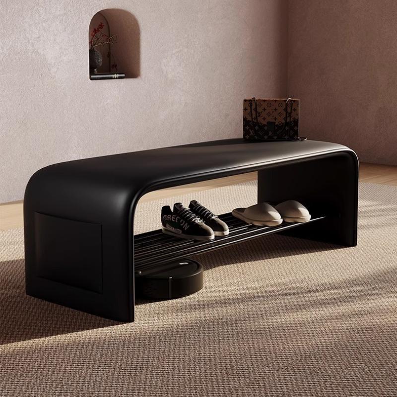 Shoe Changing Stool with Storage Multipurpose Entryway Bench for Bedroom Simple Bedside Seat Compact Shoe Rack for Home