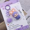 Resin Flocking Monchichi Keychain Cute Monkey Baby Trendy Keyring Cartoon Pendent Keys Bags Hanging Accessories Small Gifts