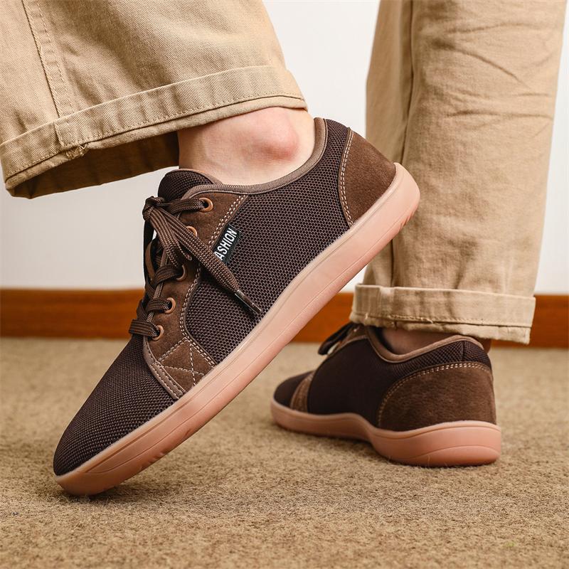 Wide Toe Mesh Casual Sports Shoes Breathable Lightweight Walking Shoes Training Exercise Sneakers Leisure Flats