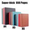 Hardcover Sketchbook 660 Pages Blank Notebook Thicken Leather Journal For Artist Student Journaling Drawing Sketching