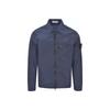 Ss24 Nylon Metal Lightweight Solid Color Polo Collar Single Pocket Logo Long Sleeve Jacket Men Jackets Gray Blue 801511219-V0024