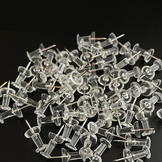 100/200/500Pcs Clear Push Pins Transparent Plastic Head Thumb Tacks Steel Pointed Nails