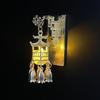 Ancient Style Luminous Lantern Refrigerator Magnet with Pavilion Tassel and Pearl Ornament