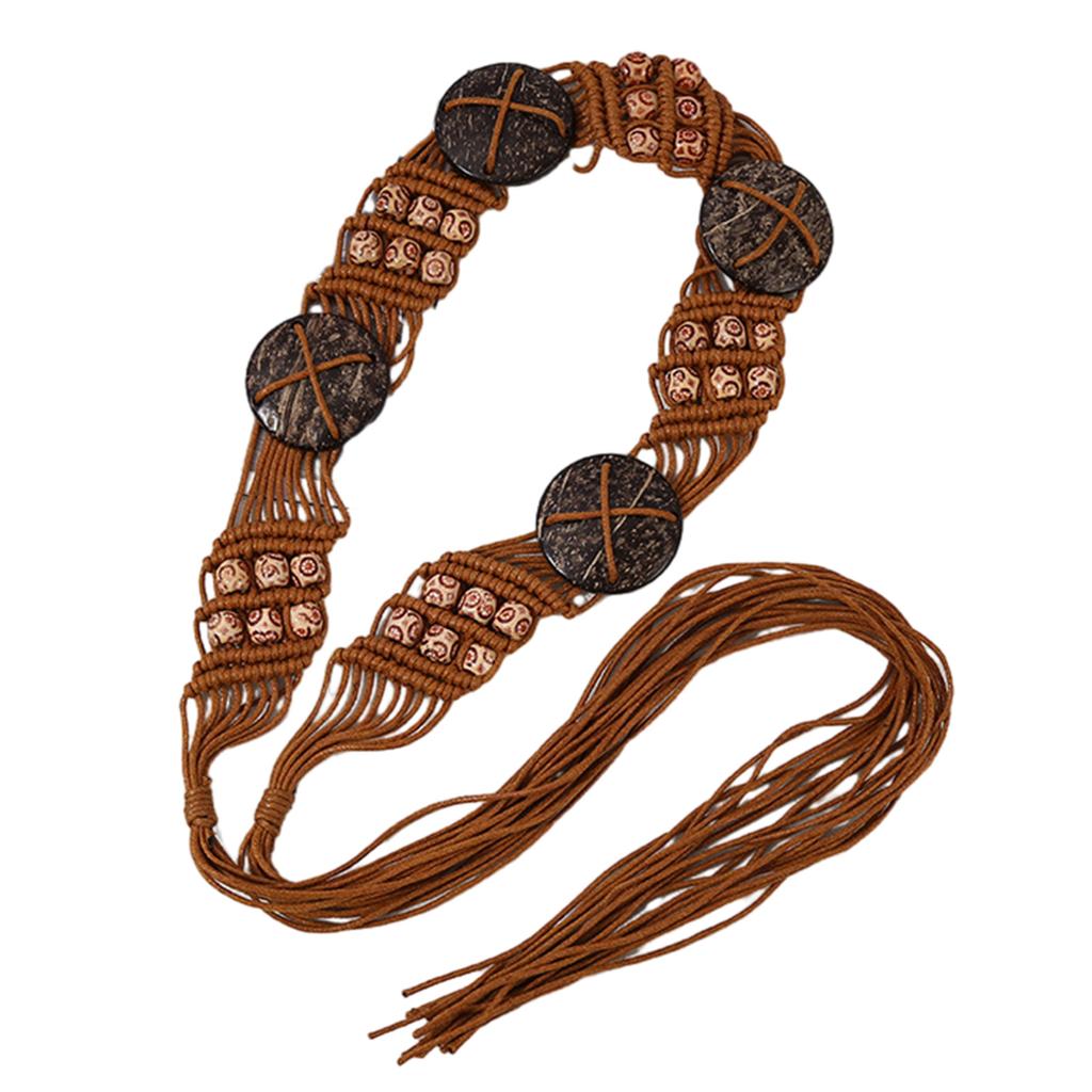 Maillard Style Rope Belt Aesthetic Adult Bohemia Tassels Waistband Waist Decor Teens Girl Travel Clothing Accessories