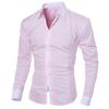 Business Herren Umlegekragen Langarm Colorblock Baumwolle Abschlussball Slim Hemd