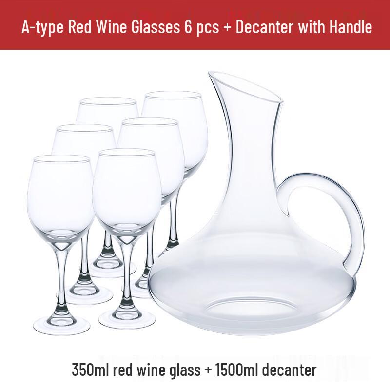 OIMG Crystal Red Wine Glasses & Decanter Set