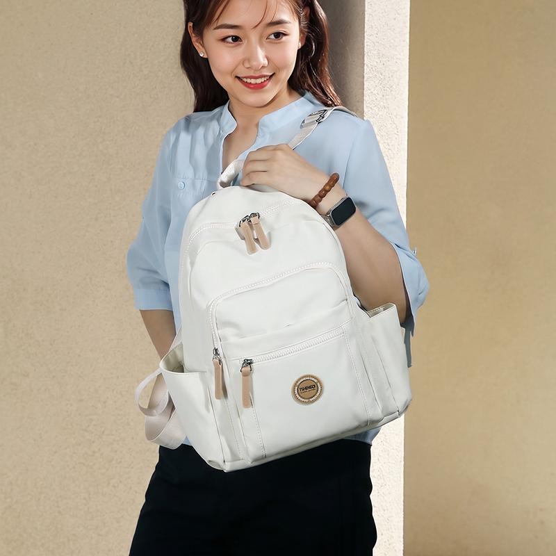 Minimalist Nylon Backpack for Women Large Capacity School Bag Casual Travel Daypack Purse