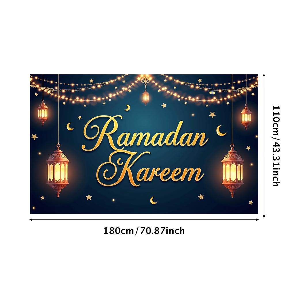 Bannière Ramadan Kareem Toile de fond Lanternes Lumières Décoratif Festival Fête Événement Célébration Graphique Décor Islamique Arrière-plan