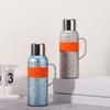 1L Pure Titanium Thermos Cup/Bottle,Mechanical Temperature Display Inner Lid,Double Layer Business Vacuum Flasks,Water Bottle