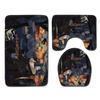 Halloween Shower Curtain Floor Mat Combination Four-Piece Set Kitchen Absorbent Non-Slip Carpet Bedroom Door Mat