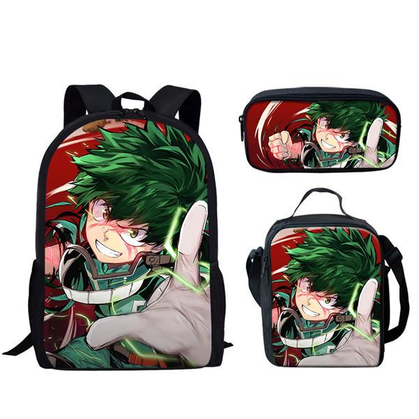 My Hero Academia Backpack Set With Large Capacity For Daily Use And Student Gear