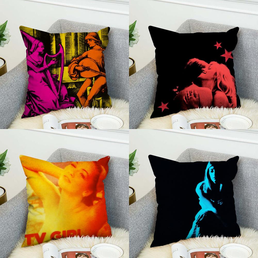 TV Girl Pillow Case For Car Sofa Decorative Home Doublesided Print Plush Square Throw Pillow Cushion Cover