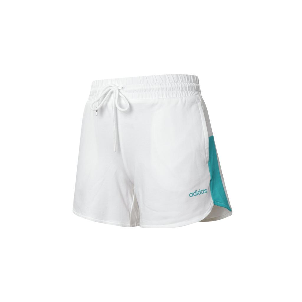Adidas Neo Logo Drawstring Mid-Waist Sport Shorts Women Bottoms White DW7724