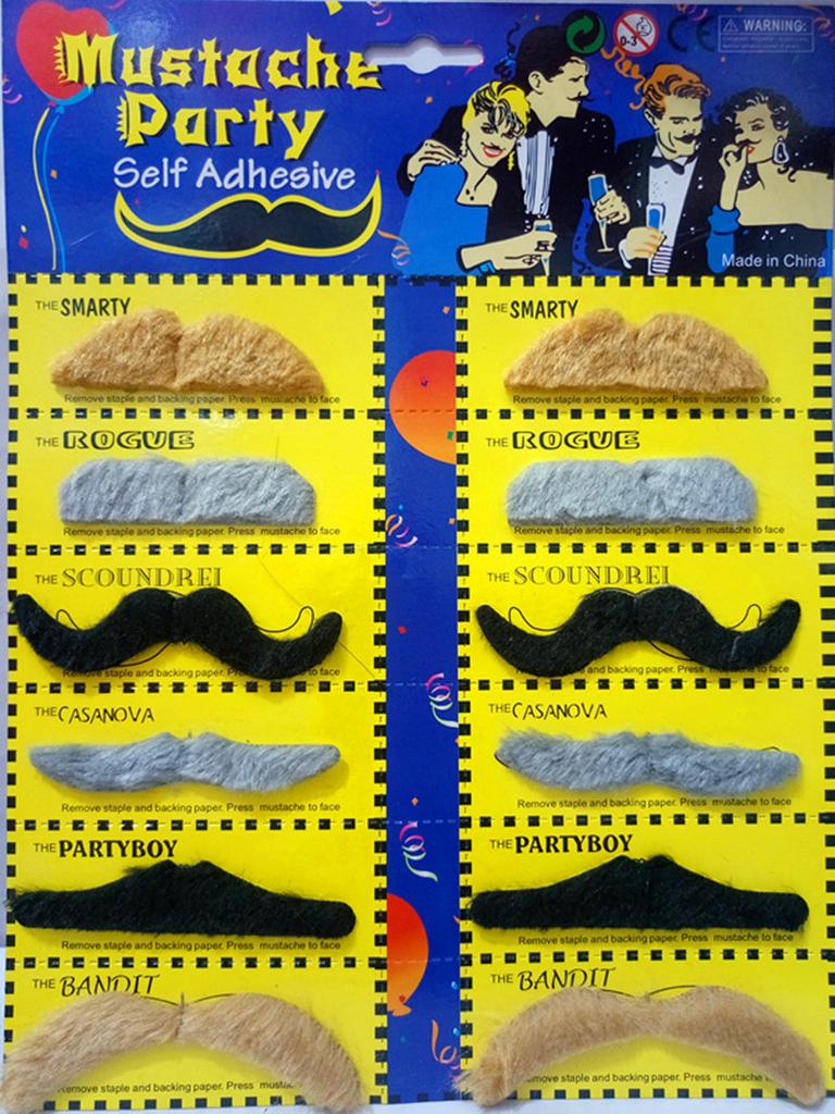 1PC Halloween Masquerade Fake Beard, Party Supplies Simulation Beard, Beard Mustache Twelve Cards