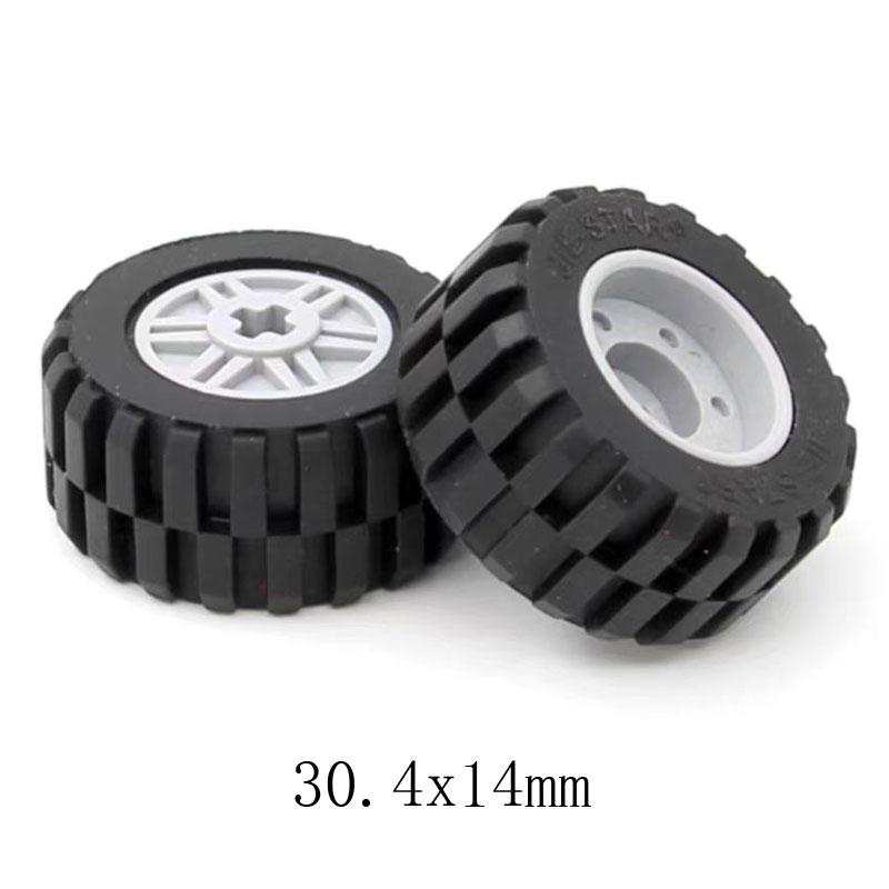 MOC High-Tech Tire Wheel Hub DIY Bricks Car Truck 44309 70695 15413 Construction Building Blocks Compatible Motorcycle Race Toys