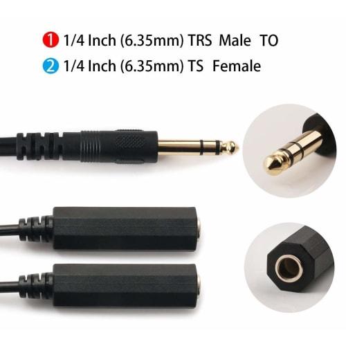 Sound Wave [Limited Edition] LINK Master 6.35mm Splitter Cable, Gold-Plated, Male to Female, for Microphones, Earphones, and Headsets, Premium Two-Way