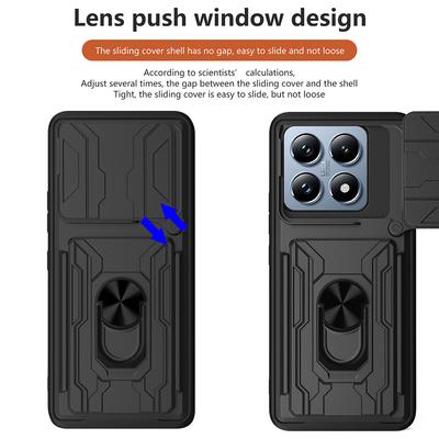 Pentru husa Xiaomi 14T Pro Husa din spate a telefonului cu suport din PC+TPU cu glisor pentru cameră