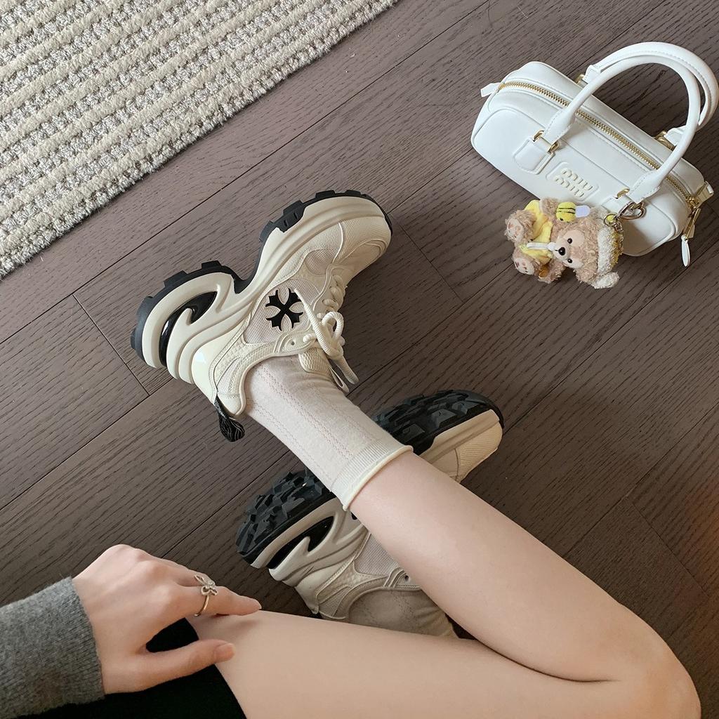 Cowhide Version~ Grape Mother, the Same Style Has an Inner Height Increase of 7cm, Fashionable Height Increase, Lace-up Versatile Casual Sports Shoes,