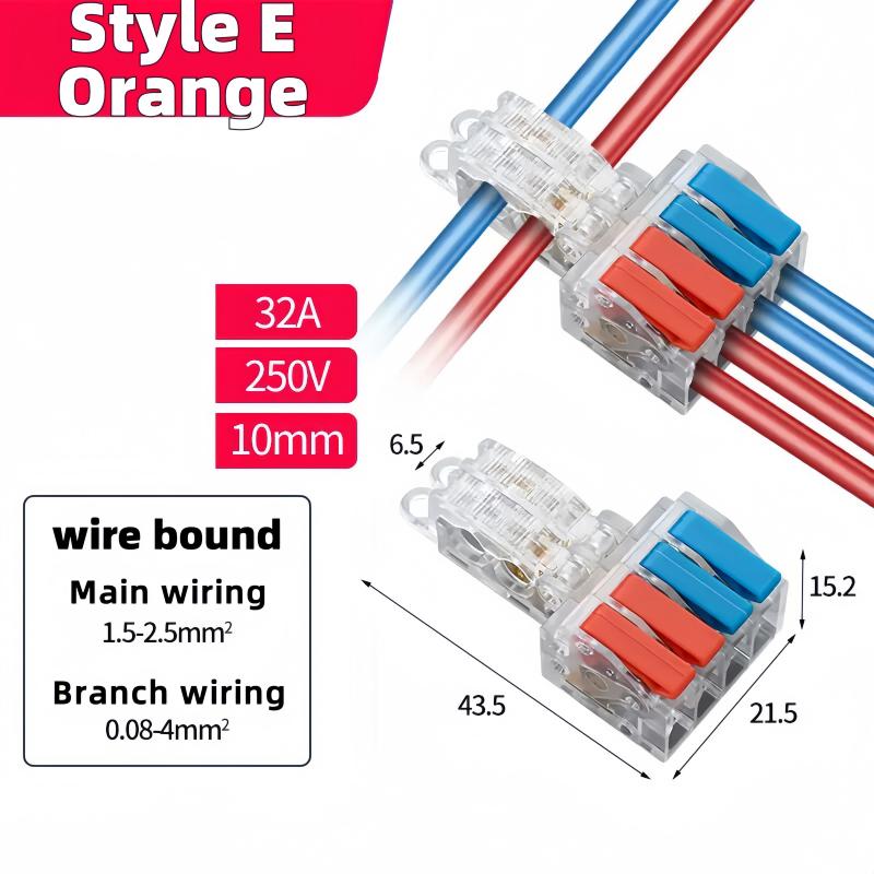 T-Type Stripping Free Wiring Connector with Fixing Hole Quick Branch Splice Junction Box Lever Wire Connector Home Appliances
