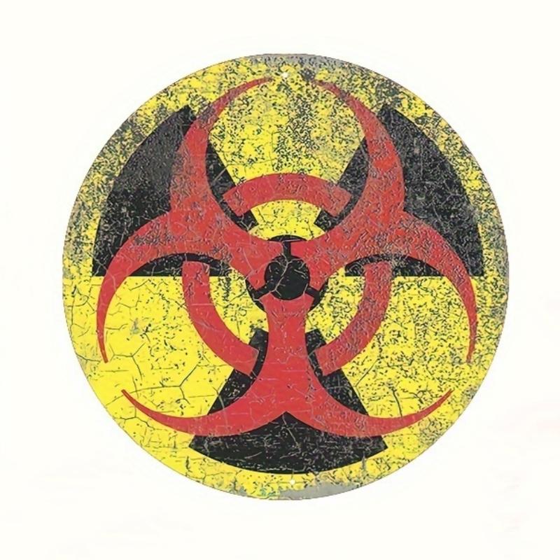 

1 шт. Круглый металлический жестяной знак, винтажные металлические знаки опасности, круглый металлический жестяной знак, предупреждающий знак, легко устанавливается, водонепроницаемый 20x20cm-Tin