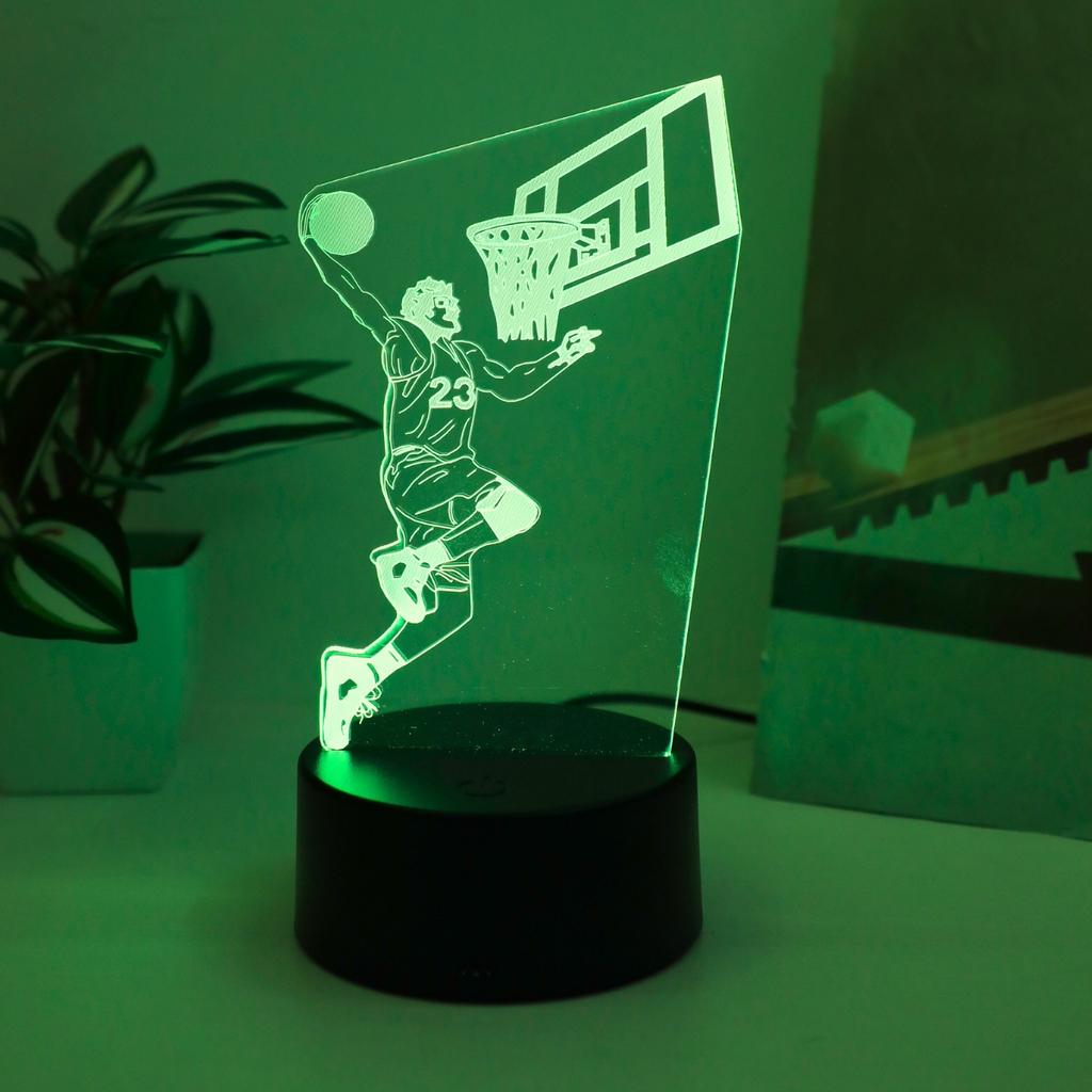 3D Basketball Meister LED Nachtlicht - USB-betrieben, RGB 7 Farben, Geeignet für Schlafzimmerdekoration und Geburtstagsgeschenke