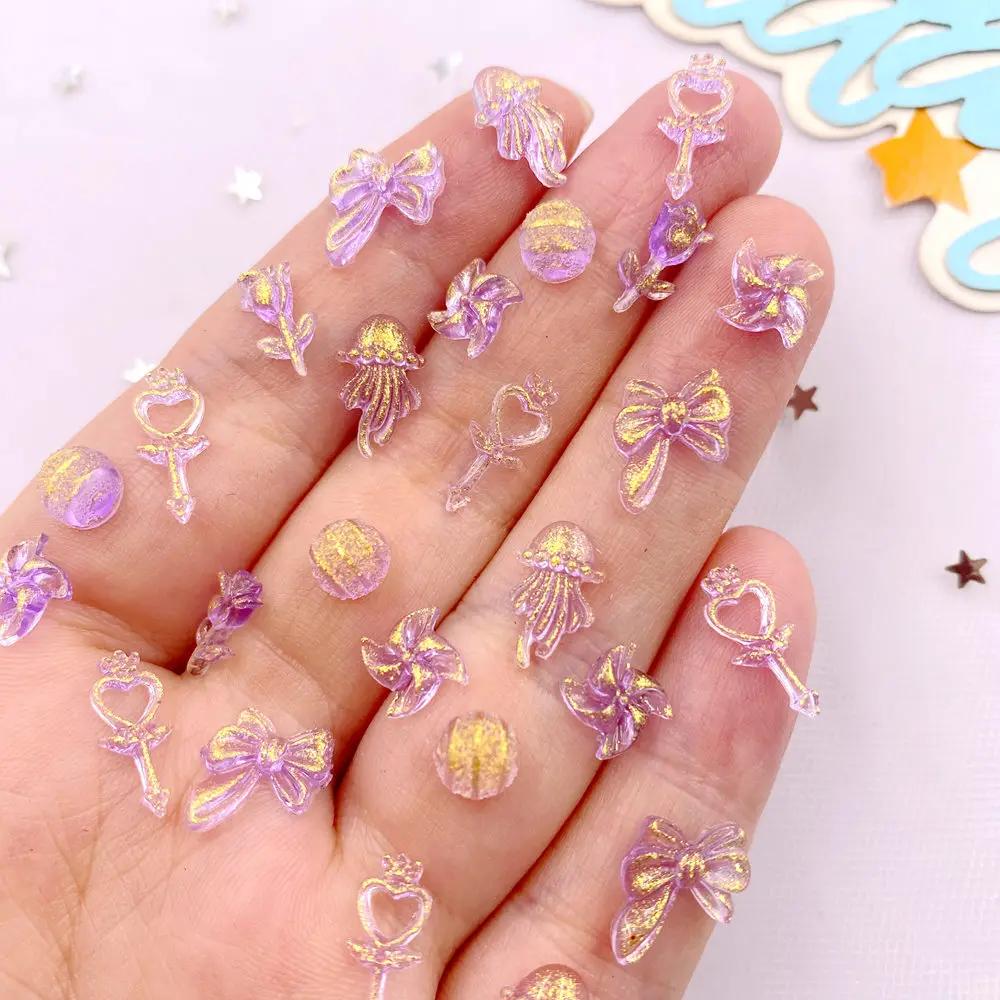 8 g Harz Mini Glitter Bunte Zauberstab Qualle Rose Kunst Nagel Flache Rückseite Strass Applikation DIY Scrapbook Schmuck Dekor