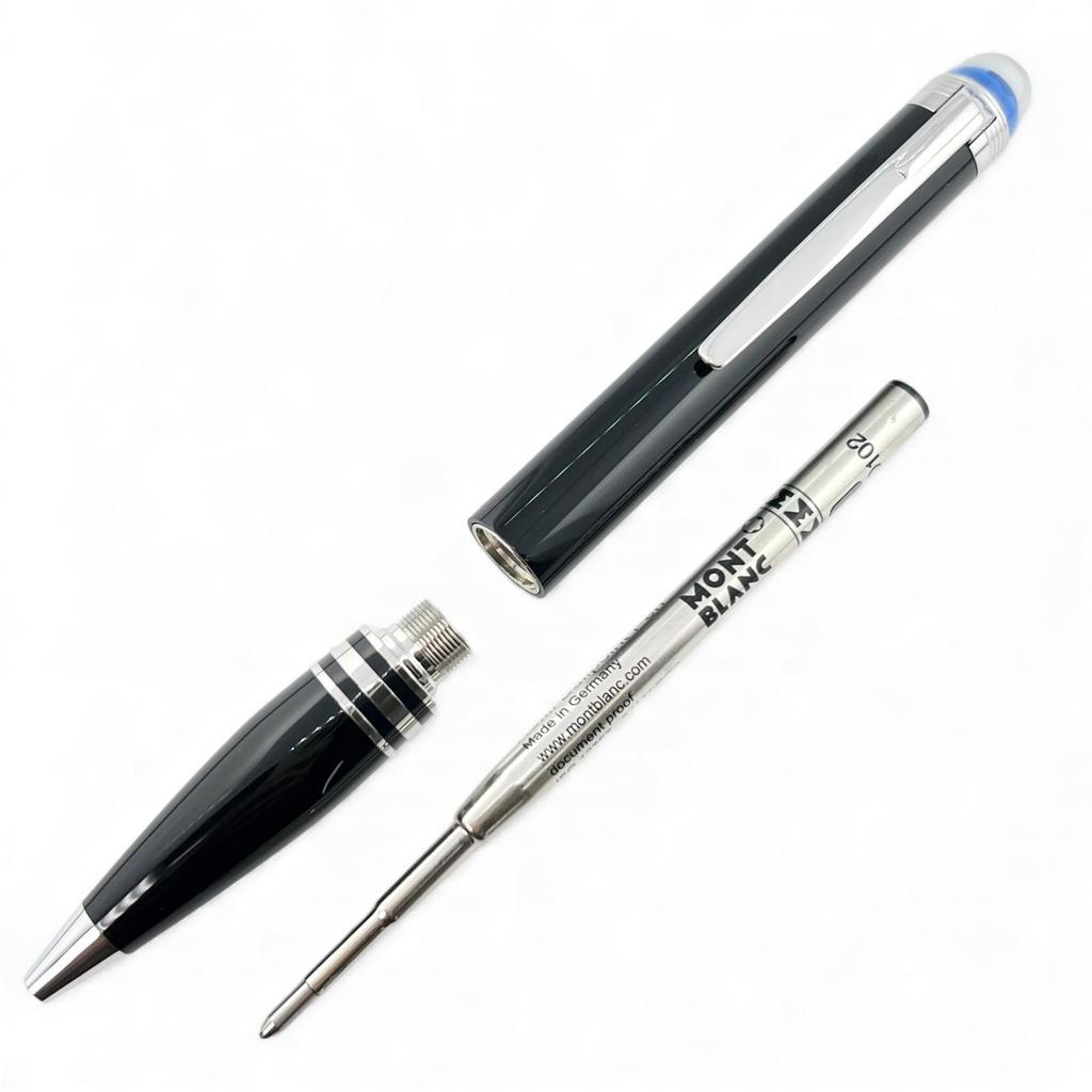 Excellent MONTBLANC Ballpoint Pen Starwalker New Blue Dome White Star Twist Type Used