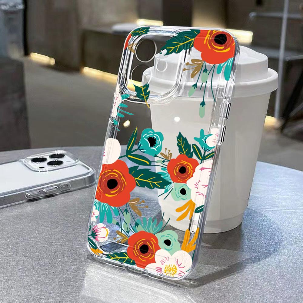 Silicone Flower Phone Case For  Redmi Note 13 Pro 5G 12 11 10 9 8 13C 12C 11A 10C 9C 9A 11s 10s 9s A1 A2 8T Funda Cover