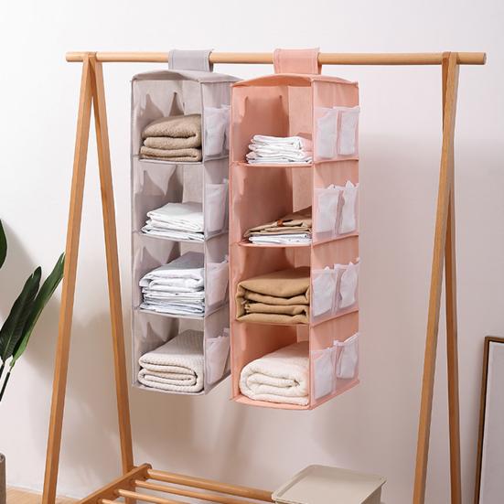 Organizador de armário multicamadas com fita de fixação Oxford Cloth Home Dormitório Underware Organizador para banheiro