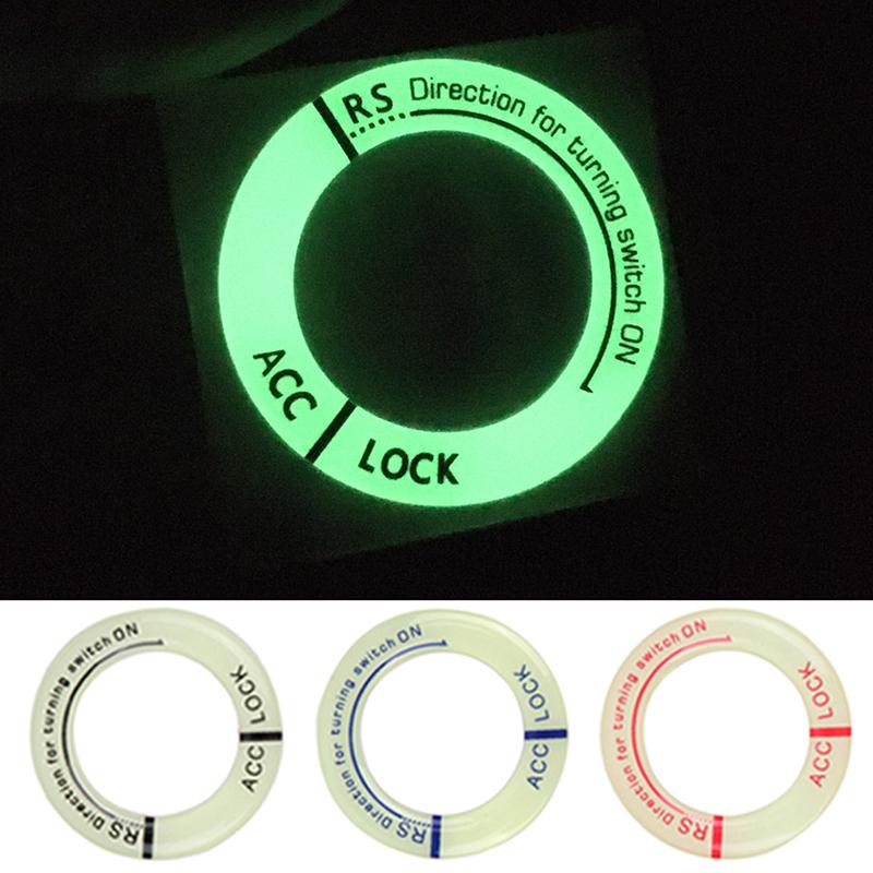 Luminous Car Ignition Key Ring Sticker 3D Decorative Decal Fluorescent Circle For Auto Motorcycle Key Decor
