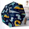 1pc Cartoon Dinosaur Automatic Folding Umbrella - Compact 8-Rib Design, Durable Plastic & Iron, Lightweight for Outdoor Daily Use129