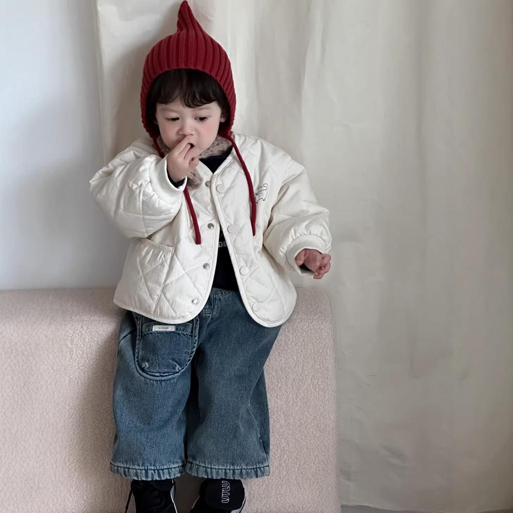 Children's autumn and winter clothing winter new children's clothing baby thickened sweater boys jeans set