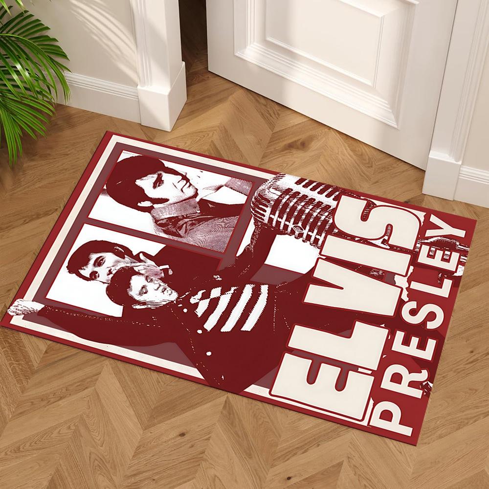Elvis Presley Floor Mat Design for Hallway Dormitory Entryway Bedrooms Antislip Carpet Anime Office Decor Birthday/Christmas Gift