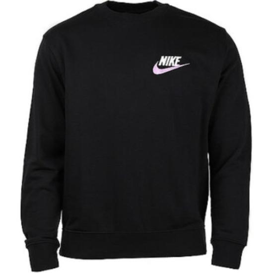 Nike Logo Print Crewneck Pullover Sweatshirt FB7685-010 EU S чёрный