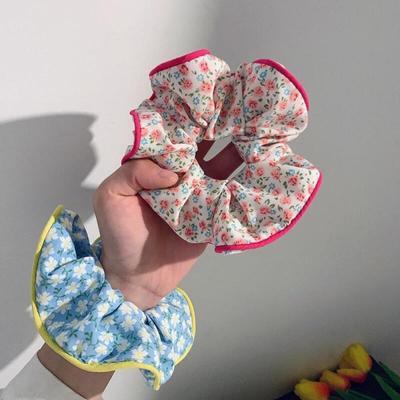 Chouchou à fleurs, élastique à cheveux printanier, petit élastique à cheveux pastel à fleurs