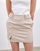 Eonmyuteu Diagonal Line Details Tailored Mini Skirt (Beige)