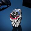 PAGANI DESIGN 40MM Luxury Men GMT Automatic Machinery Watch Ceramic Bezel Jubilee Strap Sapphire Waterproof Watches for men