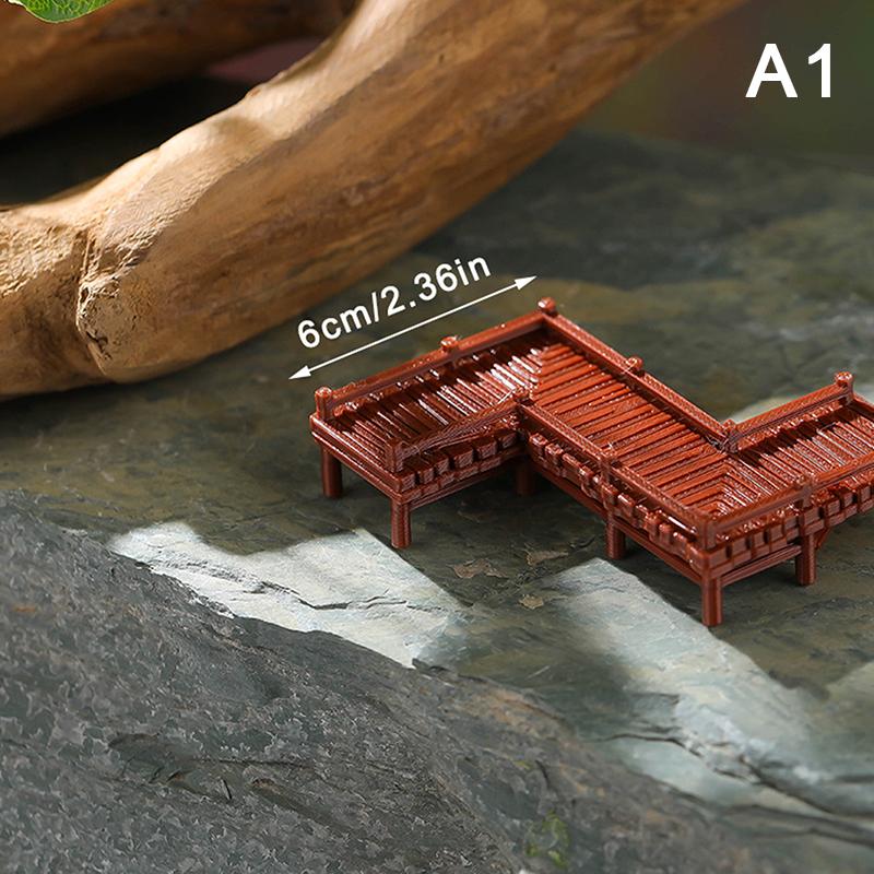 

Китайский мост Статуя Модель древнего здания Японский павильон Украшения Миниатюрный Дзен-сад Аквариум Бонсай Украшения 6cm