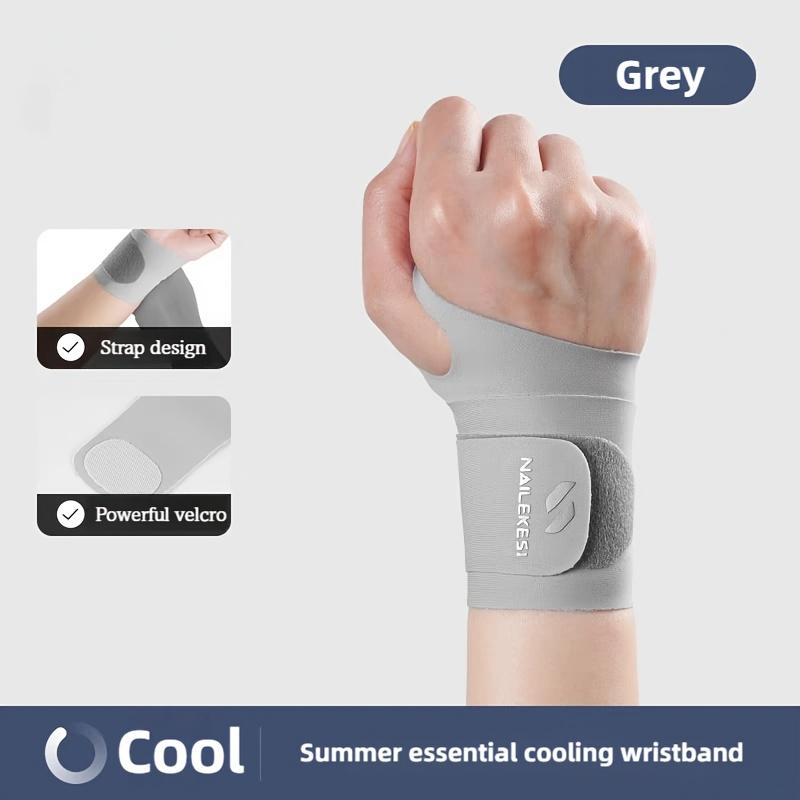 Sports Wristband Lightweight Nylon Wrist Guard Ultra Thin Breathable High Elasticity And Adjustable Tennis Special Wrist Guard серый