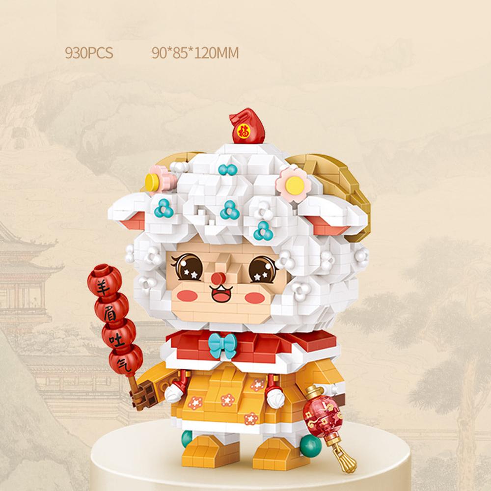 Lovely Animation Animal Figures Micro Diamond Block Build Construction Brick China Culture Doll Model Nanobricks Toys For Gifts