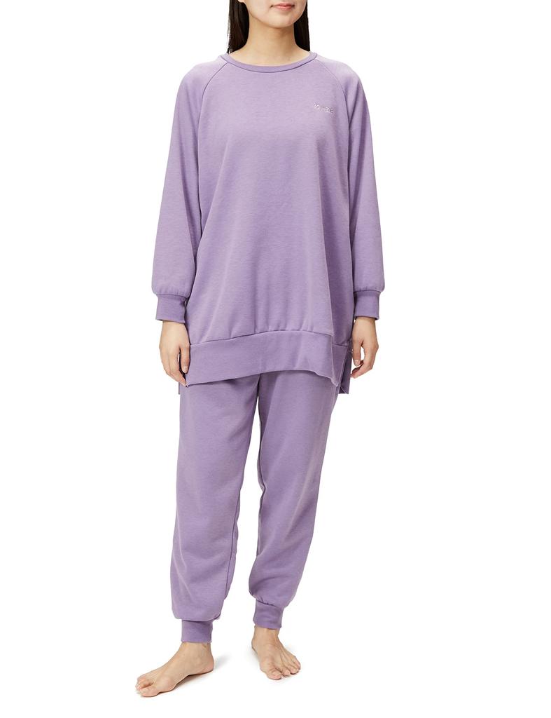 Room Wear Tuche Long Sleeve Long Pants Boa Fleece Lining Biolet LL [Gunze] Women's