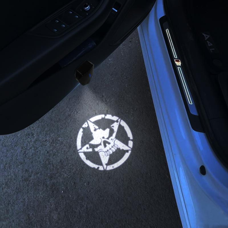 

2 шт. Для 5-дверних Автомобільні LED-ліхтарі Привітання з 5-променевою Зіркою, USB-перезарядка, HD, Для Jeep Fiat Ford Opel Hyundai