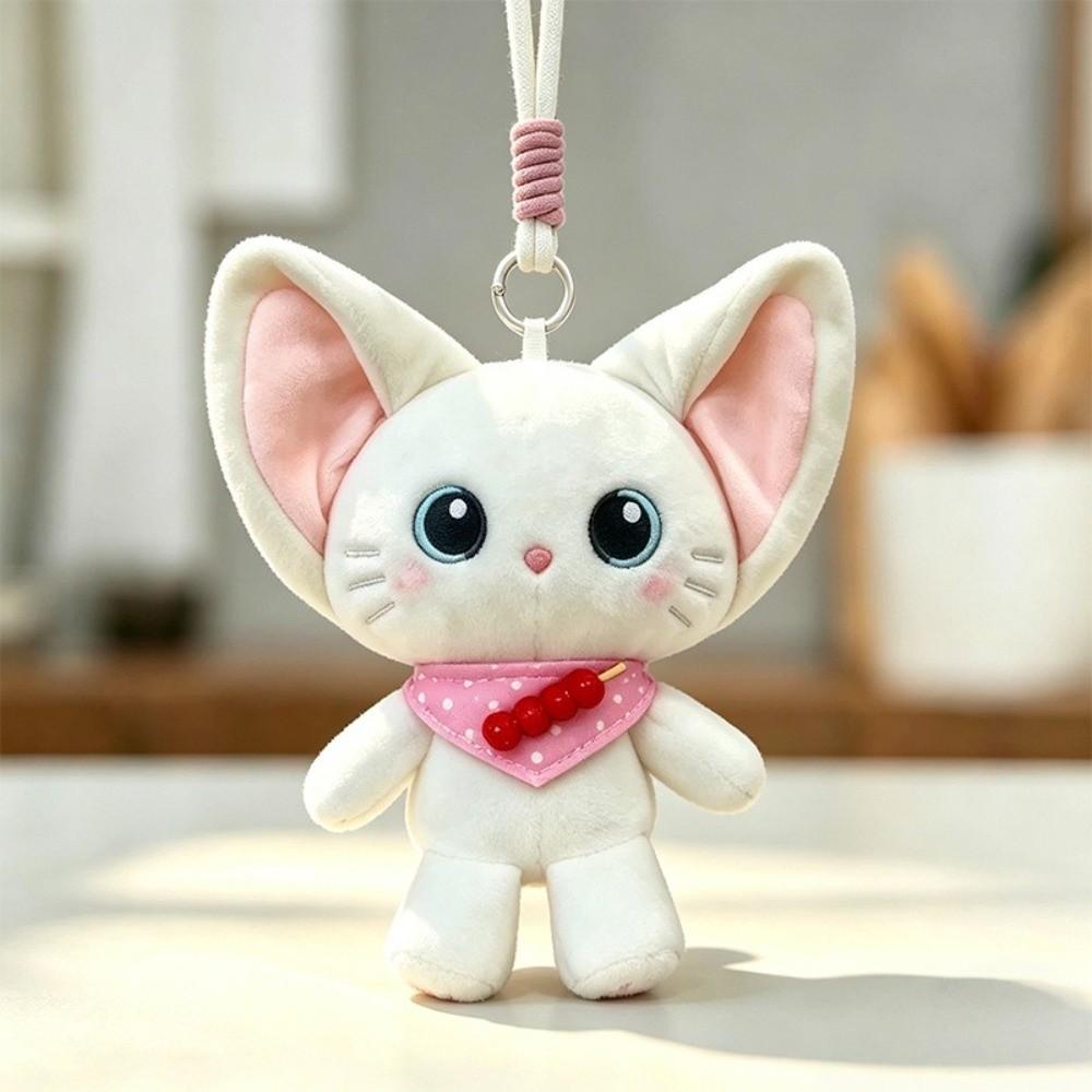 Plush Kitten Stuffed Doll Big Ears Bag Charm Kawaii Cat Keychain Christmas Party Gifts