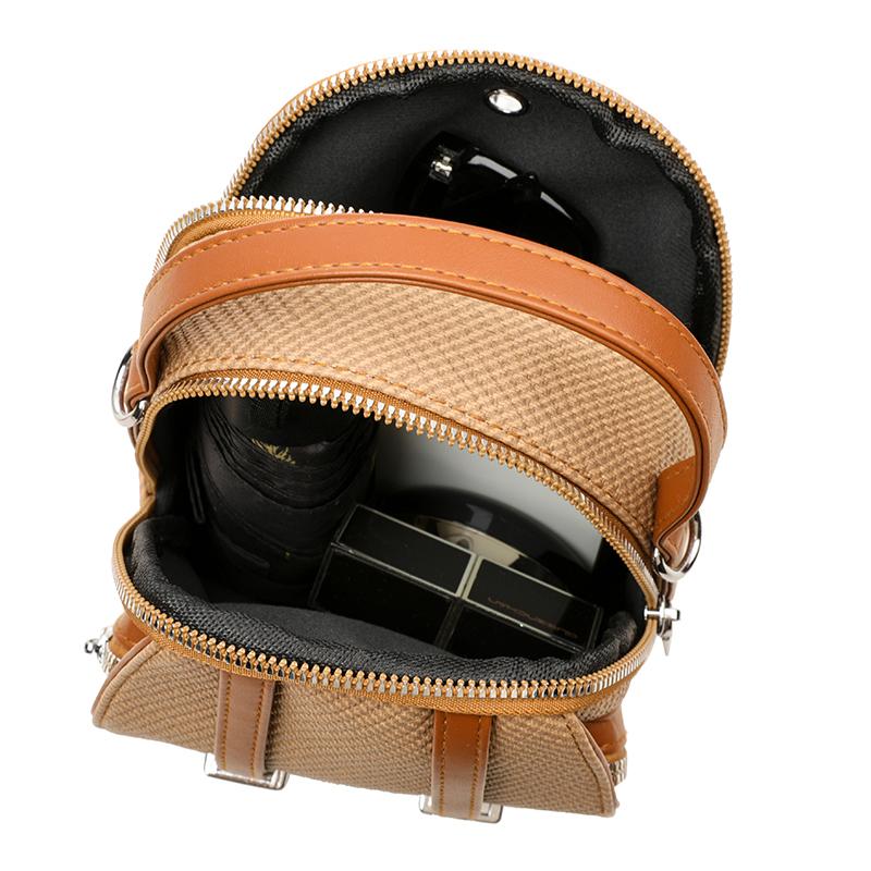 Women's PU Shoulder Bag Multi-compartment Double-use Handbag Soft Leather Crossbody Bag