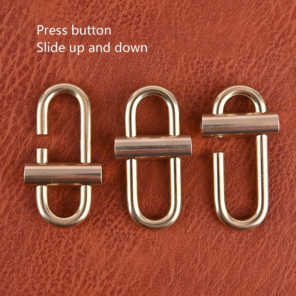 Durable Brass Lock Clip Key Holder Oval Quick Open Lock Keychain Slide Locking Carabiner Hiking